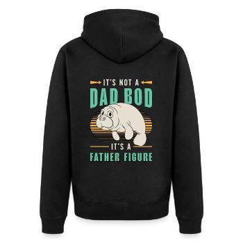 Dugong Ce n’est pas un dad bod, ce sont des animaux marins - Veste à capuche bio Premium Unisexe - noir - Dos - Nico (187cm)