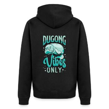 Dugong Vibes Seulement Sauvage Créatures Marines Lamantin - Veste à capuche bio Premium Unisexe - noir - Dos - Nico (187cm)