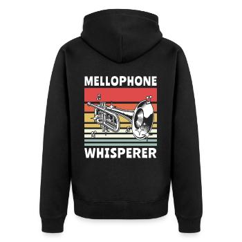 Mellophone Musician - Unisex Premium Organic Zip Hoodie - black - Back - Nico (187cm)