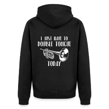 Mellophone Musician - Unisex Premium Organic Zip Hoodie - black - Back - Nico (187cm)