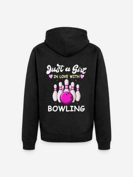 Bowling Bowler - Unisex Premium Bio Zip Hoodie - Schwarz