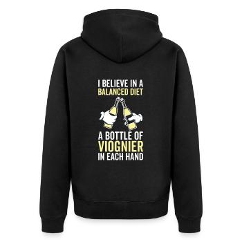 Bouteille Diététique Équilibrée Viognier Lover - Veste à capuche bio Premium Unisexe - noir - Dos - Nico (187cm)