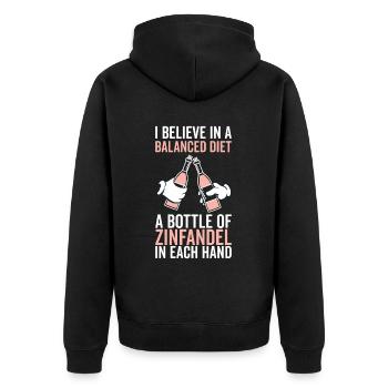 Bouteille d’alimentation équilibrée Zinfandel Lover - Veste à capuche bio Premium Unisexe - noir - Dos - Nico (187cm)