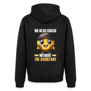 Assistant Coach Sport Trainer Team Coaching - Unisex Premium Organic Zip Hoodie - black - Back - Nico (187cm)