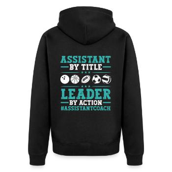 Assistant Coach Sport Trainer Team Coaching - Unisex Premium Organic Zip Hoodie - black - Back - Nico (187cm)
