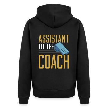 Assistant Coach Sport Trainer Team Coaching - Unisex Premium Organic Zip Hoodie - black - Back - Nico (187cm)