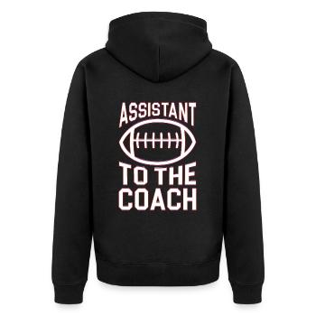 Assistant Coach Sport Trainer Team Coaching - Unisex Premium Organic Zip Hoodie - black - Back - Nico (187cm)
