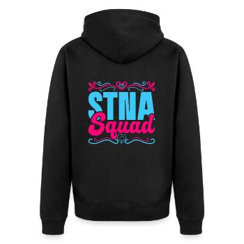 Altenpflegehelfer Squad Pflegehelferin - Unisex Premium Bio Zip Hoodie - Schwarz - Hinten - Nico (187cm)