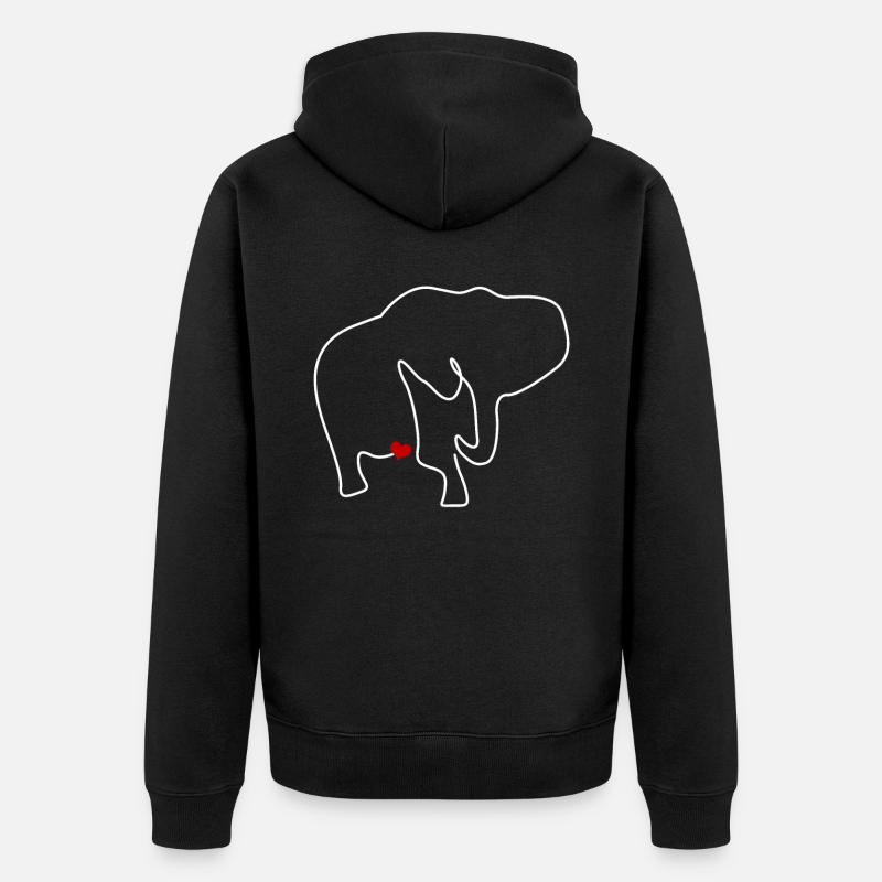 Éléphant Éléphants - Veste à capuche bio Premium Unisexe - noir