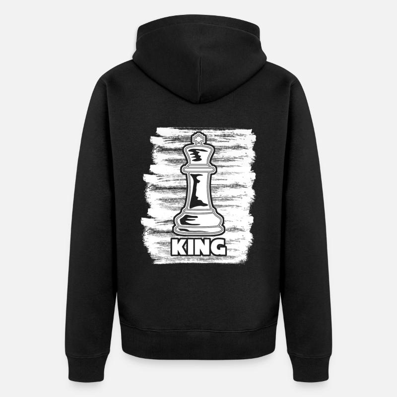Chess Board King - Unisex Premium Bio Zip Hoodie - Schwarz