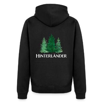Dorfleben Dorffest Landleben Landei Schwarzwälder - Unisex Premium Bio Zip Hoodie - Schwarz - Hinten - Nico (187cm)