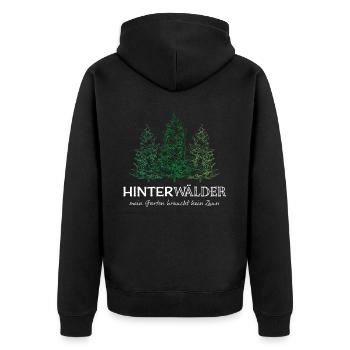 Schwarzwald Landei Dorfleben Landleben Dorf Natur - Unisex Premium Bio Zip Hoodie - Schwarz - Hinten - Nico (187cm)