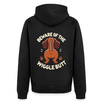 Teckel Wigglebutt - Veste à capuche bio Premium Unisexe - noir - Dos - Nico (187cm)