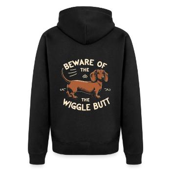 Teckel Wigglebutt - Veste à capuche bio Premium Unisexe - noir - Dos - Nico (187cm)