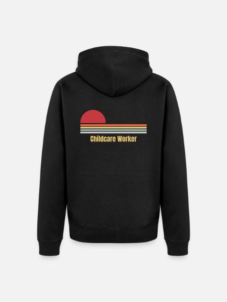Childcare worker - Unisex Premium Bio Zip Hoodie - Schwarz