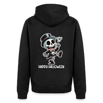 Boogie Bones: A Halloween Skeleton Jamboree - Unisex Premium Organic Zip Hoodie - black - Back - Nico (187cm)