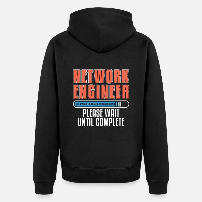 Network Engineer Software Upgrade Computer Science - Unisex Premium Bio Zip Hoodie - Schwarz
