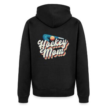 Maman de hockey sur gazon Maman de hockey rétro - Veste à capuche bio Premium Unisexe - noir - Dos - Nico (187cm)