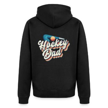 Field Hockey Dad Retro Hockey Dad - Unisex Premium Bio Zip Hoodie - Schwarz - Hinten - Nico (187cm)