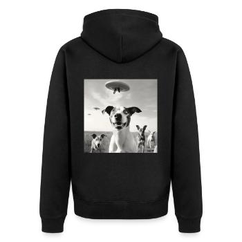 Selfie Chien OVNI Drôle Alien Ovni Amoureux De Chien - Veste à capuche bio Premium Unisexe - noir - Dos - Nico (187cm)