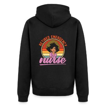 Krankenschwester Im Ruhestand - Unisex Premium Bio Zip Hoodie - Schwarz - Hinten - Nico (187cm)
