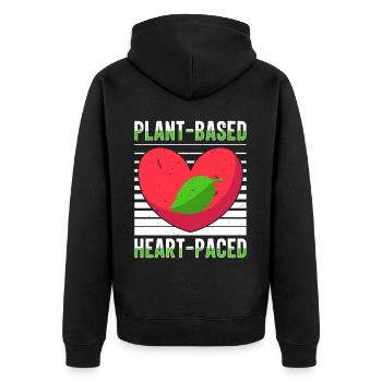 Régime alimentaire végétarien végétalien - Veste à capuche bio Premium Unisexe - noir - Dos - Nico (187cm)