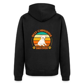 Chihuahua chien chien école chien propriétaire cadeau - Veste à capuche bio Premium Unisexe - noir - Dos - Nico (187cm)