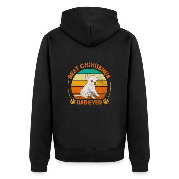 Chihuahua - Unisex Premium Organic Zip Hoodie - black - Back - Nico (187cm)