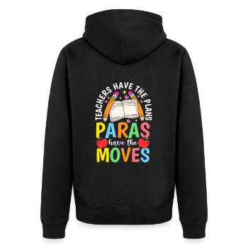 Parapro Teacher Assistant Paraprofessionales - Unisex Premium Organic Zip Hoodie - black - Back - Nico (187cm)
