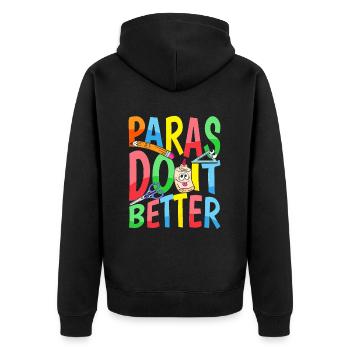 Paras Do It Better - Enseignants - Veste à capuche bio Premium Unisexe - noir - Dos - Nico (187cm)
