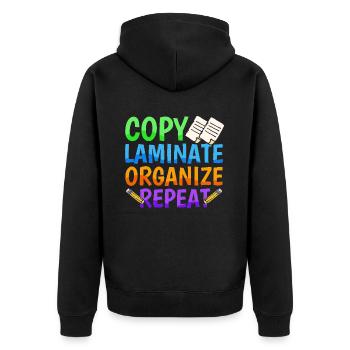 Paraprofessional -Paraeducator -Parapro Im - Unisex Premium Organic Zip Hoodie - black - Back - Nico (187cm)