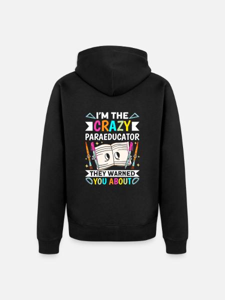 Lustiger Paraprolehrer Paraprofessional - Unisex Premium Bio Zip Hoodie - Schwarz