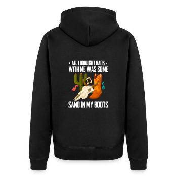 Cowboy - Unisex Premium Bio Zip Hoodie - Schwarz - Hinten - Nico (187cm)