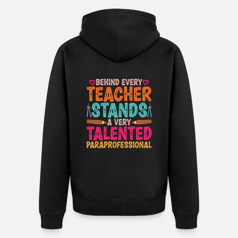 Educational Assistant Teaching Assistant - Unisex Premium Organic Zip Hoodie - black