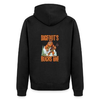 Bigfoot Cartoon Guitare Électrique Musique Humour - Veste à capuche bio Premium Unisexe - noir - Dos - Nico (187cm)