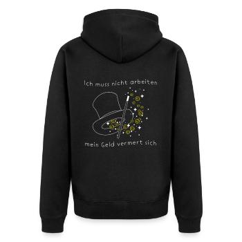 Zauberer Bühnenmagie Zauberkünstler Zaubershow - Unisex Premium Bio Zip Hoodie - Schwarz - Hinten - Nico (187cm)