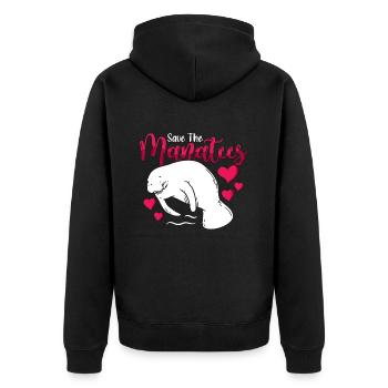 Dugong Sauver Les Lamantins Animaux Marins Vache De Mer - Veste à capuche bio Premium Unisexe - noir - Dos - Nico (187cm)