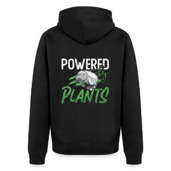 Dugong Alimenté Par Des Plantes Lamantin Animaux Marins - Veste à capuche bio Premium Unisexe - noir - Dos - Nico (187cm)