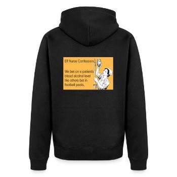Krankenschwester Witzig Notfall Krankenschwester - Unisex Premium Bio Zip Hoodie - Schwarz - Hinten - Nico (187cm)