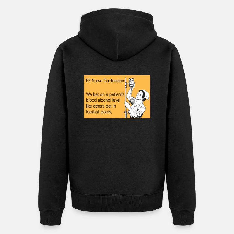 Krankenschwester Witzig Notfall Krankenschwester - Unisex Premium Bio Zip Hoodie - Schwarz
