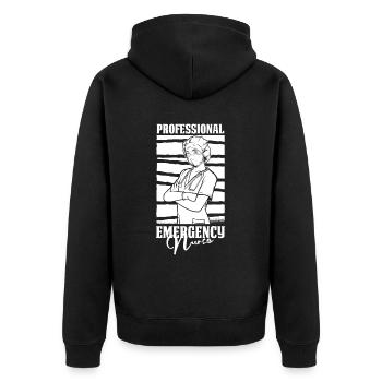 Infirmière professionnelle - Veste à capuche bio Premium Unisexe - noir - Dos - Nico (187cm)
