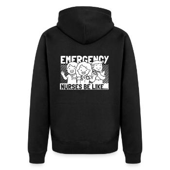 Krankenschwester Lustig Notfall Krankenschwester - Unisex Premium Bio Zip Hoodie - Schwarz - Hinten - Nico (187cm)