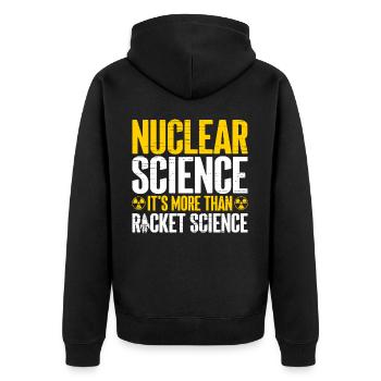 Nuclear Engineer - Unisex Premium Organic Zip Hoodie - black - Back - Nico (187cm)
