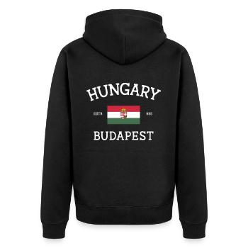 Hongrie - Veste à capuche bio Premium Unisexe - noir - Dos - Nico (187cm)