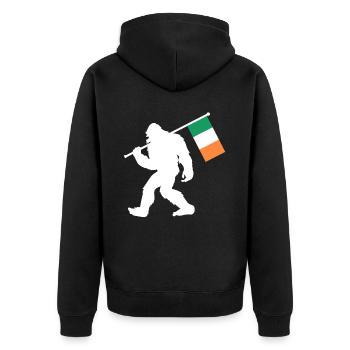 Ireland Bigfoot - Unisex Premium Organic Zip Hoodie - black - Back - Nico (187cm)