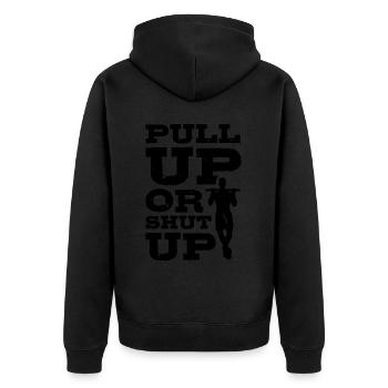 Remise en forme, entraînement, entraînement, exercice, traction, - Veste à capuche bio Premium Unisexe - noir - Dos - Nico (187cm)
