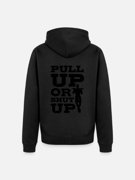 Fitness træning træning øvelse pull-up - Premium økologisk unisex-hættejakke - sort