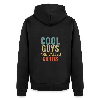 Les mecs cool s’appellent curtis - Veste à capuche bio Premium Unisexe - noir - Dos - Nico (187cm)