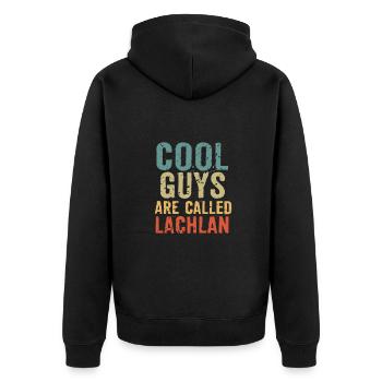 Les mecs cool s’appellent lachlan - Veste à capuche bio Premium Unisexe - noir - Dos - Nico (187cm)