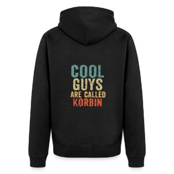 Les mecs cool s’appellent korbin - Veste à capuche bio Premium Unisexe - noir - Dos - Nico (187cm)